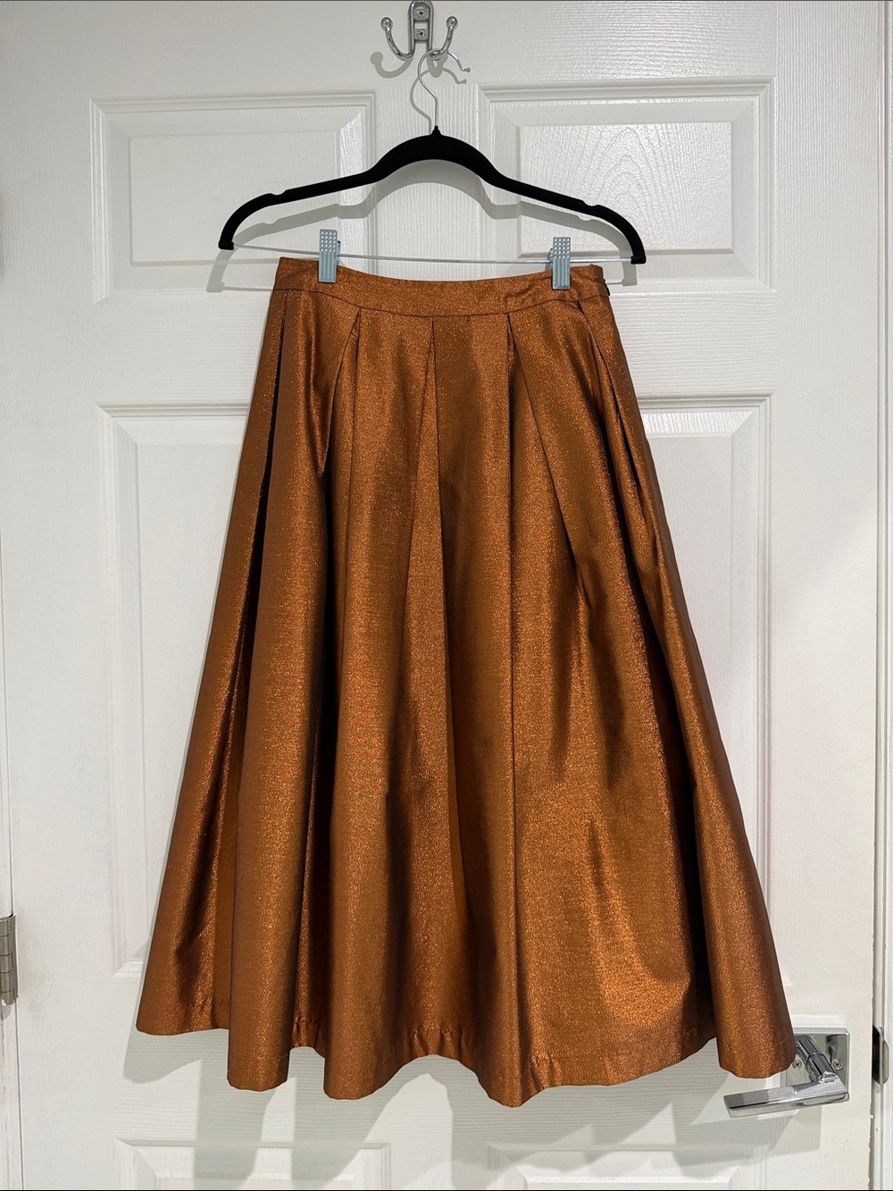 ASOS Shimmery Copper A-Line Midi Skirt